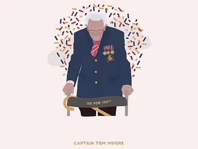Captain Tom Moore captaintommoore design illustration nhs vector