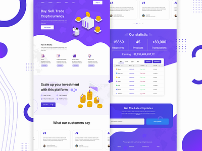 Trading Website - Exploration design gradient design icon illustration simplicity typography ui ux web website