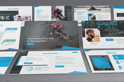 Fitrus - Sporty Powerpoint Template business presentation clean finance lookbook minimal pitchdeck powerpoint template presentation simple slides