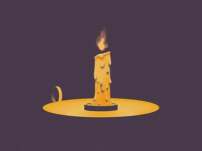 Candle in the Dark adobe aftereffects animation candle cel animation design fire framebyframe grain graphic graphicdesign illustration illustrator photoshop stopmotion texture wax