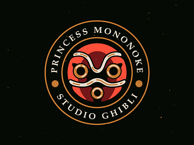 Studio Ghibli: Princess Mononoke badge branding ghibli illustration logo mask mononoke print typography