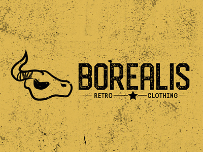 Borealis - Skull Retro Clothing logo branding clothing clothing brand clothing label dailylogodesign design icon illustration logo retro skull logo vector