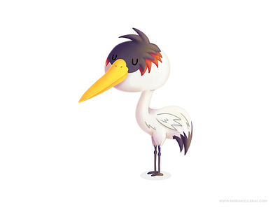 Crane ave bird cartoon character children crane cute fanart illustration japanese kidlitart kids mexico