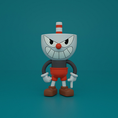 Cuphead 3d character character design cinema 4d cuphead cute illustration kawaii