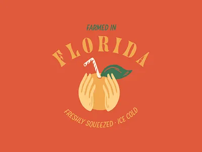 Freshly Squeezed Orange Juice - Illustration & Type adobe illustrator bold color central florida color palette design distressed florida graphic design illustration orange orange juice procreate typography vector