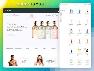 Shop Layout flat design homepage design illustration latest design latest trend latest ui shop layout shop template shop ui trending design ui design web template website design