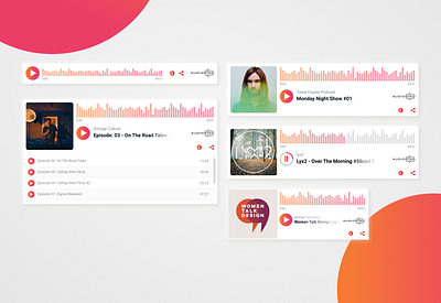 UI - Embedded audio player app embed music player podcast podcasts ui design user interface