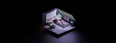 Freelancer's Room 3d blender blender3d blender3dart design isometric isometric art isometric illustration isometry robot room