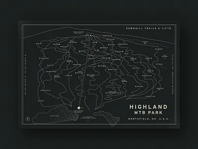 Highland MTB Park Trail Map downhill map mountain mountain bike new hampshire trail map wayfinding