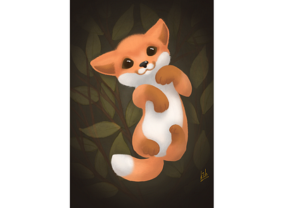 Fox Baby animal childrens illustration fox illustration procreate procreate art ui