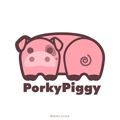 Porky Piggy - Cute Pig Logo branding cute animal cute art design icon illustration logo pig pig logo piggy piglet pink vector