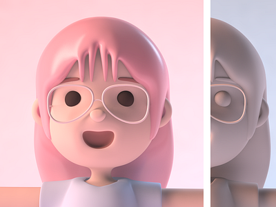 3D self-portrait c4d design illustration