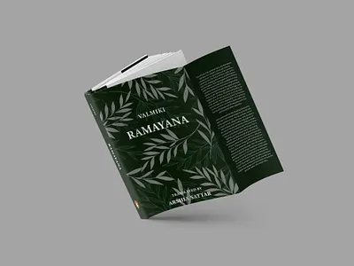 Ramayana Redesign (Book Design) book cover book design book jacket brand branding cover design design forest graphic design green identity illustrator indian leaf minimal page layout pattern ramayana redesign