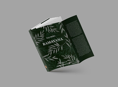 Ramayana Redesign (Book Design) book cover book design book jacket brand branding cover design design forest graphic design green identity illustrator indian leaf minimal page layout pattern ramayana redesign