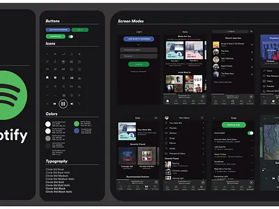 Daily UI #004 - Spotify UI Kit adobexd app app screens app ui kit dailuui design icons iconset mobile app design mobile design mobile ui spotify spotify ui ui ui kit vector