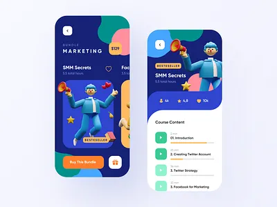 Courses Mobile App - Part 2 app bundle buy course education iphone learn lesson mobile online product student teach ui