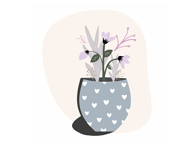 VirtualGarden branding design dribbleweeklywarmup flat flower flower illustration flowerpot flowers flowers illustration flowershop