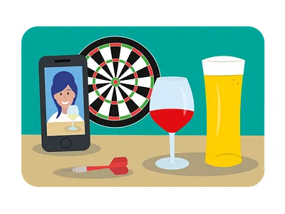 Virtual Pub design illustration pub quiz vector