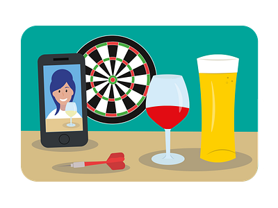 Virtual Pub design illustration pub quiz vector