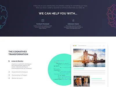 Cognative X - Landing Page artificialintelligence data science graphics identity landing page machine learning user experience design user interface design web design