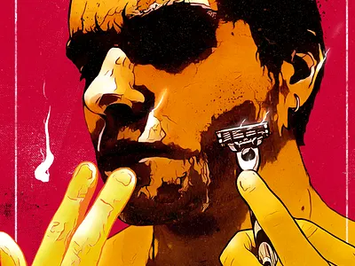 Mak burning destruction gillette shave skull texture