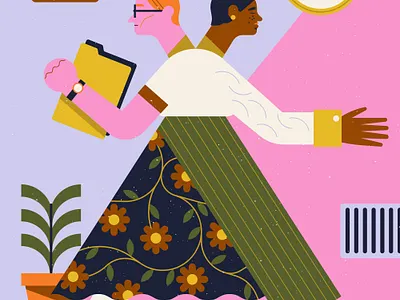 Job Sharing character digital editorial education folioart illustration owen davey pattern teachers