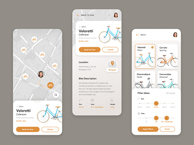 Bike Rental App app bicycle bike bikes rental share sharing ui