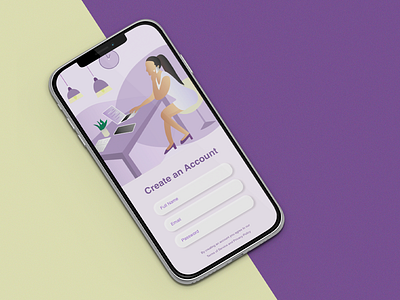 Sign Up adobe adobexd assistant girl illustration iphone office registration sign up ui signup