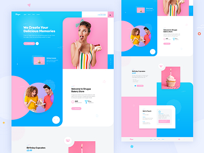 Bakery Ecommerce Website Design for Shugaa bakery blue confectionery design landing page landingpage pink rezfelix shopping store theme design theme for wordpress themeforest ui web web design webdesign website website design wordpress