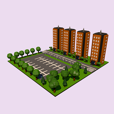 3d residential complex render in cinema 4d 3d 3d art 3d artist architecture building cinema 4d cinema4d design illustration layout low poly lowpoly maxon render residential complex scene