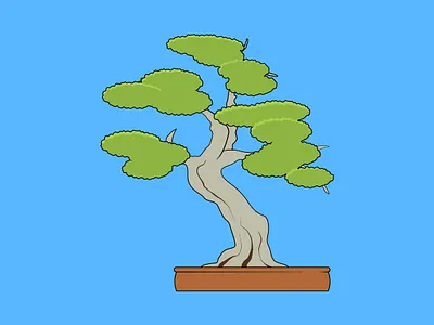 Bonsai illustration bonsai design flat flat design flat illustration flatdesign graphic design graphicdesign illustration vector
