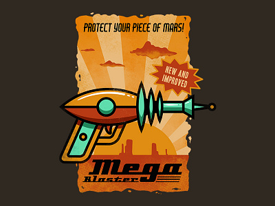 mega blaster awesome blaster campy cool futuristic geek laser laser gun mars nerd pop culture ray gun raygun retro sci fi science fiction space vintage