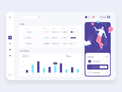 Time-sheet Dashboard app card dashboard design design icon design illustration ui ux vector web