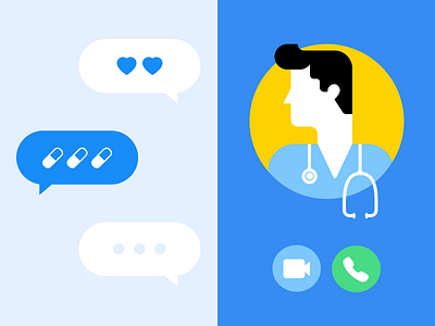 Telehealth Illustration healthcare app illustration messenger telehealth telemedicine