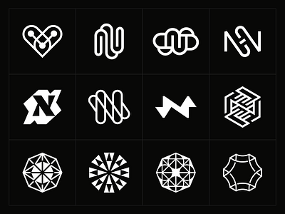 novovision sign icon kaleidoscope link logo logodesign logotype monogram n sign symbol vision