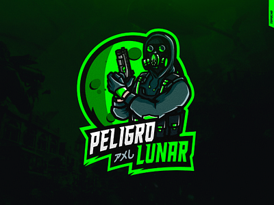 PELIGRO LUNAR artwork brand design esport esports green icon illustration logo logo game logo gaming logo insporation mascot design mascot logo moon pubg sport sport logo sports vector