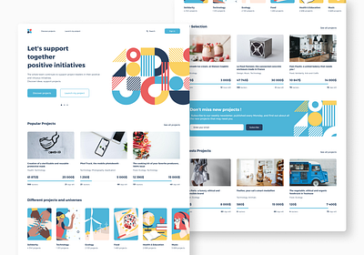 Daily UI #32 - Crowdfunding Campaign charity community crowdfunding crowdfunding campaign dailyui dailyui 032 dailyuichallenge geometric design graphicdesign homepage illustration initiative interface landingpage product design projects ui ux webdesign website