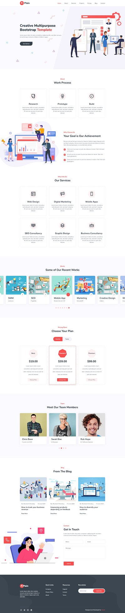 Creative Free Bootstrap Template - PLAIN bootstrap business clean free freebie html illustrations landing page multipurpose template theme