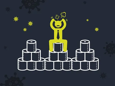 The Panic Buyer covid 19 covid19 design illustration infographic limely vector