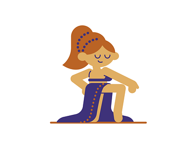 Dancer cartoon character flat illustration