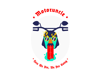 Motoruncle branding color illustration motor motorcycle uncle