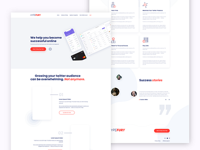 Digital marketing landing page for HYPEFURY branding cleanui design digitalmarketing flat landing landingpage minimal typography ui ux uxui webdesign website website design