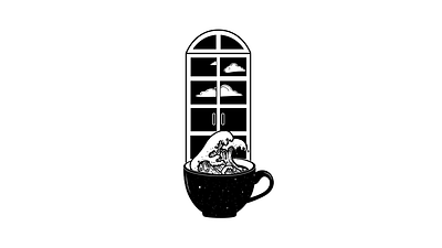 tea cup blackandwhite design flat illustration illustrator logo minimal monochrome vector