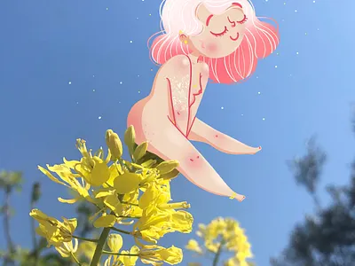 Flower girl character closeup curvy digital illustration digitalart illustration illustrator ipadpro procreate procreate art tattoo