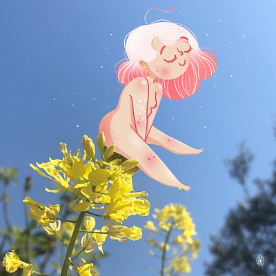 Flower girl character closeup curvy digital illustration digitalart illustration illustrator ipadpro procreate procreate art tattoo