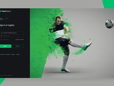 Foot Players app dashboard app design design app football green mockup ui ux web webdesign
