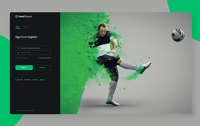 Foot Players app dashboard app design design app football green mockup ui ux web webdesign