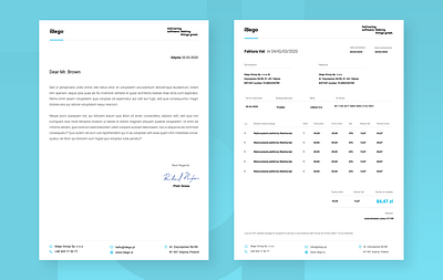 Idego invoice & company paper brand design brand identity branding finance invoice template logo mock up sheets