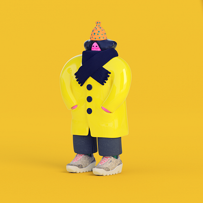 “Raincoat” - morning warmup 3d animation houdini illustration maya redshift render zbrush