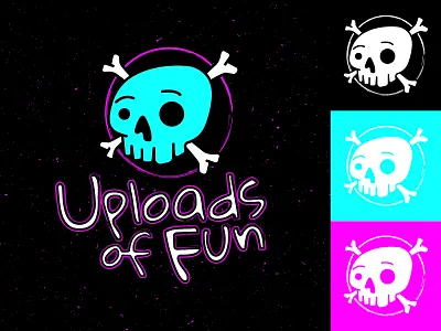 Uploads of Fun #1 branding illustration logo skull texture typography uploads of fun